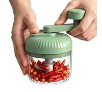 Manual Garlic Chopper - Three Speeds No Electricity,Hand Crank Garlic Puree Machine | for Home Cooks Meal Preparers Seniors Onion Vegetable Fruit Salad Chips