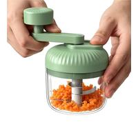 Manual Garlic Press, Without Electricity, 3-Speed Tool, Mini Food Processor, Manual for Fruit Salad, Ginger, Chili, Onions, Hobby Chefs and Food Preparation Enthusiasts