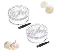 Manual Garlic Twister and Crusher, Transparent Manual Garlic Twist - Multi-Functional Mincer, GarlicTwister Mincer, ClearManualGarlic Twister and Ginger Mincer Tool for Kitchen (2PCS)