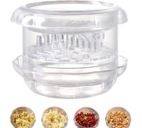 Manual Garlic Twister, Garlic Mincer Crusher Tool with Twist Design, Handheld Ginger Grinder for Onion, Chili, Herb, Nut Food Prep, Easy Clean Kitchen Gadget for Home Cooking Chef (Clear 1)