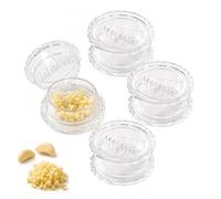Manual Garlic Twister & Masher, 2PCS Clear Manual Garlic Twister and Ginger Mincer Tool, Garlic Mincer & Garlics Press, Multi-Functional Grinder for Garlics, Onion, Ginger, Nuts (4pcs)