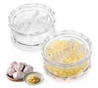 Manual Garlic Twister & Masher, Clear Garlic Tool with Rotary Grinder