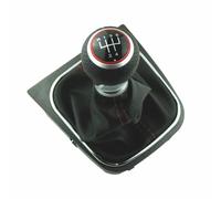Manual Gear Shfit Knob 5 Speed Shifter Lever Red Circle Head with Gaitor Boot Dustproof Cover Transmission Handle Stick for Ibiza 6J Leon MK1 Golf MK4 for Golf 5 MK5 2004-2009 for Golf 6 MK6 2010-2013