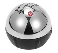 Manual Gear Shift Knob, 5 Speed Black Chrome Silver Front Manual Gear Shift Knob Plastic For Fiat 500, Easy Install, Car Interior Accessory