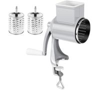 Manual Grain Grinder Hand Crank Grain Mill Manual Corn Grinder Machine Multifunctional Nut for Spice Wheat Kitchen(White)
