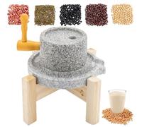 Manual Grain Mill - Natural Granite Stone Grinder for Wheat Flour, Soymilk, Sesame Paste, Homemade Tofu and Healthy Cooking