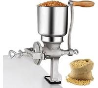 Manual Grain Mill, with φ5.1inch Large Hopper, Milling Coarseness Adjustable Cast Iron Hand Grinder for Peanut Almond and Sesame, Grain, Seeds, Corn, Spices