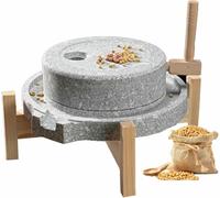 Manual Grain Stone Mill Grinder for Wheat Flour, Bluestone Millstone for Grinding Dry and Wet Foods