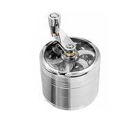 Manual Grinder Pepper Hand Mill Grinder with Crank Handle Pollen Grinder Spices Crusher for Herb Coffee Salt Pepper Silver Manual Grinder