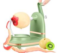 Manual Hand Crank Apple Peeler, Corer and Slicer - Suction Non Slip Counter Grips - Stainless Steel Blades - Peels, Cores and Cuts in Seconds for Home Kitchen Quick Applesauce Pie Making (Light green)