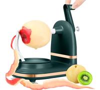 Manual Hand Crank Apple Peeler, Corer and Slicer - Suction Non Slip Counter Grips - Stainless Steel Blades - Peels, Cores and Cuts in Seconds for Home Kitchen Quick Applesauce Pie Making (dark green)