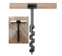Manual Hand Drill For Wood, Multipurpose Manual Survival Drill Bit With A Wooden Stick, Hand Auger Woodworking Hole Saw Bit To Fix The tent Nails For Outdoor And Camping (Color : 0.32in, Size : 11.