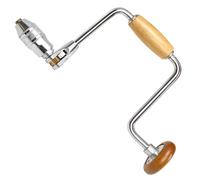Manual Hand Drill, Hand Crank Drill, 12.8 Inch Swing Bit Brace Tool Kit for Hole Punch Woodworking Professional Carpenters, with 4 Jaw Chuck for Wood Acrylic Plastic, Cream