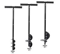 Manual Hand Earth Auger, Fence Post Drill Soil Digger Hole Borer Digger " 8"