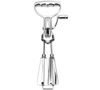 Manual Hand Mixer, Hand Crank Egg Beater Stainless Steel Rotary Egg Whisk Double Head Handheld Mixer with Crank Portable Kitchen Cooking Tool for Houseld Camping Sliver Large