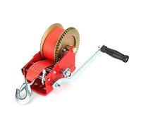 Manual Hand Winch, W/32.8ft Hand Winch Marine Puller Tool with Comfortable Grip Handle, 3500 Pounds Load (red)