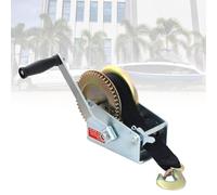 Manual Hand Winch with Polyester Strap, 227-1587kg Capacity, Gear Winch for ATV, UTV, Boat Trailers & SUVs, Towing & Recovery, Heavy-Duty, Portable,