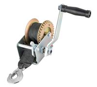 Manual Hand Winch with Polyester Strap for Boat Trailer SUV ATV UTV - 2500lbs (8m) Capacity Silver Ideal for Marine Towing and Recovery Heavy Duty.