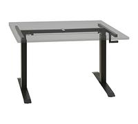 Manual Height Adjustable Desk Frame Hand Crank Carbon Steel 102-160 cm Width 71-113 cm Height for Workplace Office Call Centre Ergonomic with Cable Management