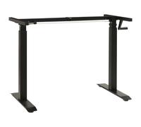 vidaXL Manual Height Adjustable Standing Desk Frame Hand Crank Black Riser