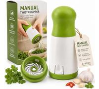 Manual Herb Grinder Chopper, Stainless Steel Multi-Edge Cutting Disc