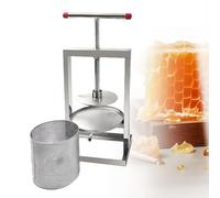 Manual Honey Extractor with Net Barrels, Stainless Steel Hand Press for Beekeeping and Juicing