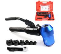 Manual Hydraulic Hole Punch Kit, Hydraulic Knockout Punch Driver Tool Kit, with 6 Dies Hole Complete Tool, 360° Rotatable Head, for Punching Sheet Metal