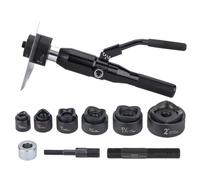 Manual Hydraulic Knockout Punch Kit, 60kN, Sheet Metal Hole Cutter with 6 Dies for Easy Cutting of Metal Sheets and Plates - Durable and Reliable Tool