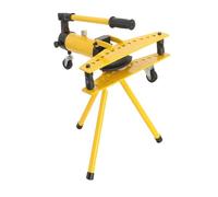 Manual Hydraulic Pipe Bender Tube Rod, Exhaust Pipe Tubing Machine with 6 Molds, with Tripod Stand adjustable support, 13-34mm Pipe Diameter Tool,Yellow