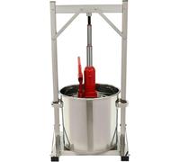 Manual Hydraulic Press for Apple Cider and Grape Wine Making, 22L Capacity Stainless Steel Construction
