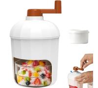 Manual Ice Shaver Machine with Ice Mold, Shaved Ice Machine, Portable Hand Crank Crusher, Stainless Steel Blades, Anti-Slip Base, Spring-Loaded Design, for Camping & Home Use (White(A)-1 Set)