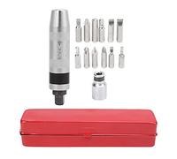 Manual Impact Driver Set 14 Piece 1/2 Inch Heavy Duty Hand Screwdriver Kit with Reversible Design for Automotive Motorcycle Repair Silver Iron Storage Case Included