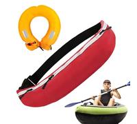 Manual Inflatable Life Belt, Inflatable Belt Pack, Water Sports Jacket Waist Belt, Adjustable, Lightweight, 33x12cm, Ideal for Swimming Training & Lessons