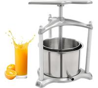 Manual Juice Maker, Stainless Steel Fruit Press with 6L Dual Barrels and T-Handle, Ideal for Making Juice from Berries, Grapes, Vegetables, Olive Oil
