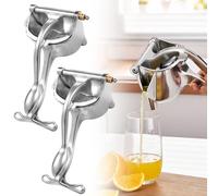 Manual Juice Squeezer, Manual Citrus Juicer Press, Heavy Duty Aluminum Alloy Fresh Fruit Juice Squeezer Handheld Orange Juicer Efficient Extractor (2)