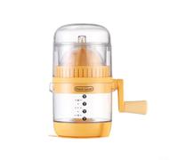 Manual Juicer for Oranges, Lemons & Pomegranates - ABS Hand Squeezer with Silicone Suction Base, Measurement Markings (cups/mL), Compact Portable Design(Yellow)