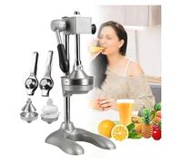 Manual Juicer Hand Press, Grade Manual Hand Press, Hand Press Citrus Juicer Extractor - Food Processors With Handle - Comes With 2 Reusable Molds And 2 Small Juicers(Silver)