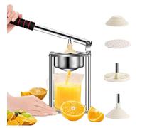 Manual Juicer, Hand Press Juicer Squeezer, Stainless Steel Manual Fruits Squeezer, Commercial Heavy Duty Hand Press Citrus Extractor for Oranges, Grapes, Lemons, Berries, Pomegranate