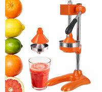 Manual Juicer Orange Squeezer, 304 Stainless Steel Citrus Press with Gear Mechanism, Heavy Duty Fruit Press for Lemons, Manual Hand Presser Orange-DoubleHead