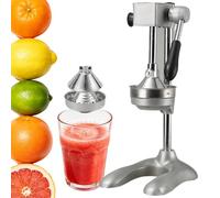 Manual Juicer Orange Squeezer, 304 Stainless Steel Citrus Press with Gear Mechanism, Heavy Duty Fruit Press for Lemons, Manual Hand Presser Grey-DoubleHead