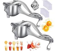 Manual Juicer Squeezer | Aluminum Manual Press Juicer with Ergonomic | 2026 Hand Juicer Efficient Hand Press Juicers | Easy Squeeze & Quick Clean for Lemon/Orange/Pomegranate (S*2)