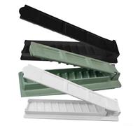 Manual Kebab Skewer Press Tool 1/2x Set for Home Barbecue Cooking Featuring Adjustable Openable Design and Food-Gripping Grooves (1pcs Green)