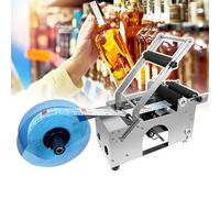 Manual Label Applicator for Round Bottles - Adjustable 15-30 Labels/Min with Auto-Sensor - Ideal for Craft Beer, Cosmetics, and Essential Oils