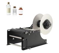 Manual Label Applicator Machine, Hand Crank Bottle Labeler with Handle, 15-20 Pieces Per Minute, Adjustable Width 10-110mm, Suitable for Various Bottle Diameters