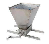 Manual Large Grain Mill Stainless Crusher Malt Barley Grinder W/ 2 Rollers Home Brew Beer Malt Crusher Wheat Feed/Flour Wet & Dry Cereal Machine 8lbs/min