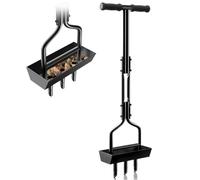 Manual Lawn Aerator, Heavy Duty Plug Core Tool with T-Handle, Hollow Tine Aerator for Compacted Soils, Lawns, Yard & Garden - 38in with Storage Tray