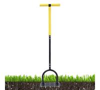 Manual Lawn Aerator T-Handle Scarifier for Dematting Grass Surfaces | Soil loosening plugger for landscaping, garden, backyard, outdoor, nursery, yard and in the field