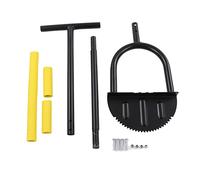 Manual Lawn Edger, Garden Edging Tool with Saw Tooth Steel Blade, Half Moon Lawn Edger with Wide Pedal and T Handle, Durable Lawn Trimming Shovel for Sidewalks Driveways Gardens La