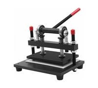 Manual Leather Die Cutter 10 * 6.3 inches Upper Plate and 12.2in Feed Width Leather Cutting Machine Adjustable Pressure Stroke for 0-4in Various Leather Materials