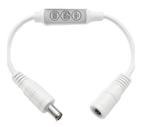 Manual Led Strip Controller, 3-Button Mini Dimmer For Single Color Led Lights, Brightness & Flash Mode Adjuster, Dc Power Connector